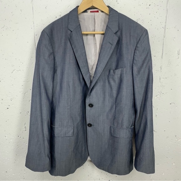 Brooks Brothers Men’s size 44R Red Fleece Line Gray Wool Blend Suit Jacket - Picture 1 of 14